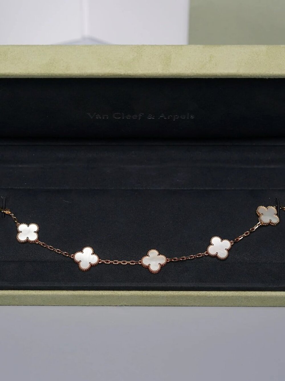Van Cleef & Arpels 5 Motifs White MOP Vintage Alhambra Clover Bracelet